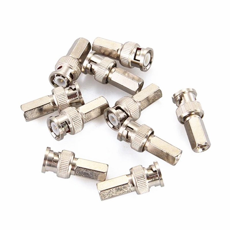 BeElion 10-Pack BNC Male Twist-on Connector for RG59 Coaxial Cable - 75 Ohm, Nickel-Plated Brass Housing, Brass Contacts - for CCTV Security Systems, Satellite TV & Antenna Setups, Easy Tool-Free Installation - Image 4